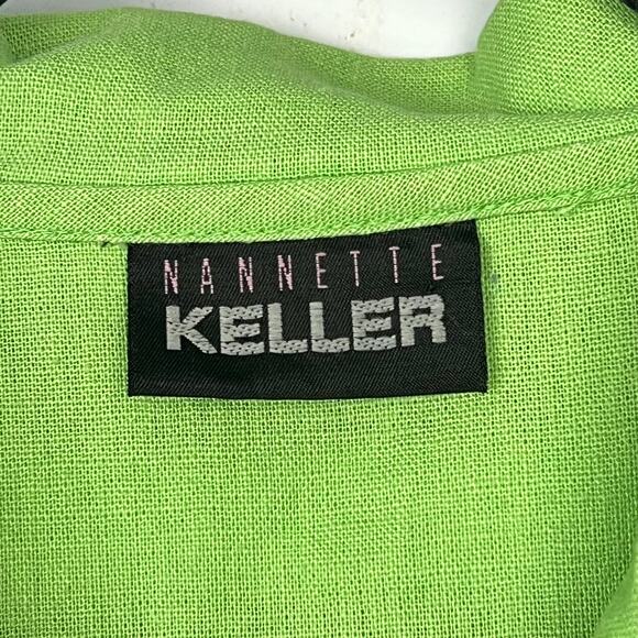 NANNETTE KELLER Lime Green Chore Style Jacket Petite Medium Cottagecore - Picture 4 of 6